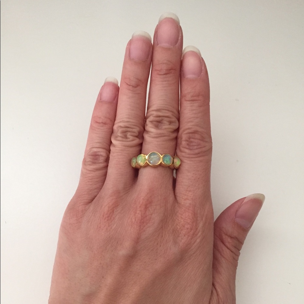 Fiery Ethiopian Welo Opal Ring~ Size 6.75